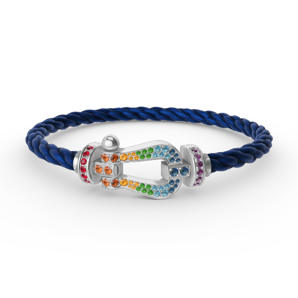 [Garvey ]FORC LARGE HORSESHOE  COLORED DIAMOND BRACELET SILVER