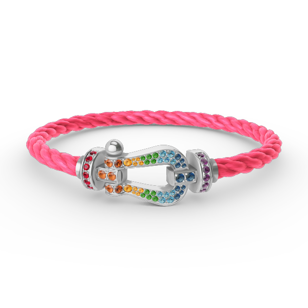 [Garvey ]FORC LARGE HORSESHOE  COLORED DIAMOND BRACELET SILVER