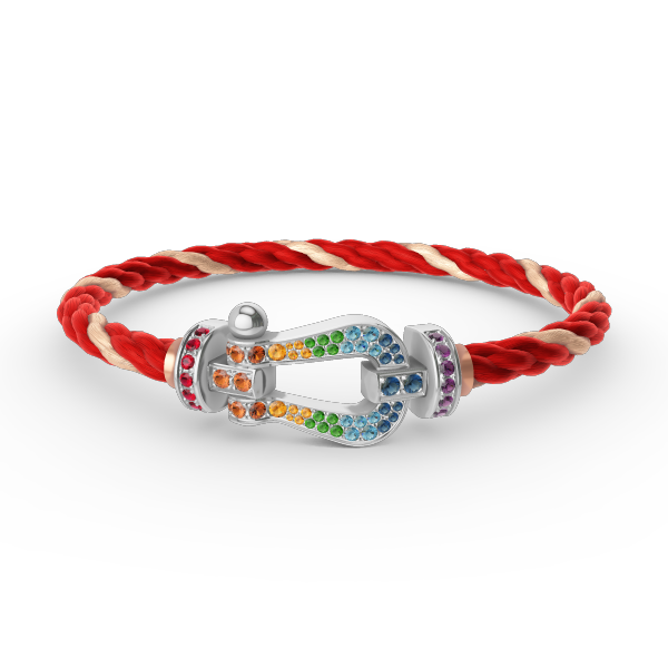 [Garvey ]FORC LARGE HORSESHOE  COLORED DIAMOND BRACELET SILVER