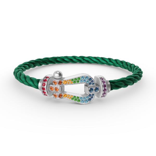 [Garvey ]FORC LARGE HORSESHOE  COLORED DIAMOND BRACELET SILVER