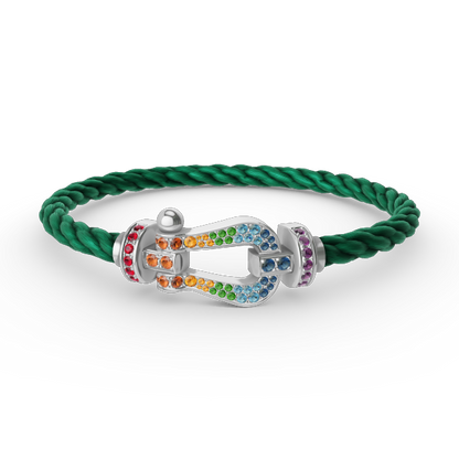 [Garvey ]FORC LARGE HORSESHOE  COLORED DIAMOND BRACELET SILVER