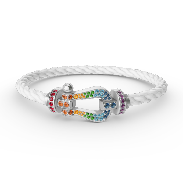 [Garvey ]FORC LARGE HORSESHOE  COLORED DIAMOND BRACELET SILVER