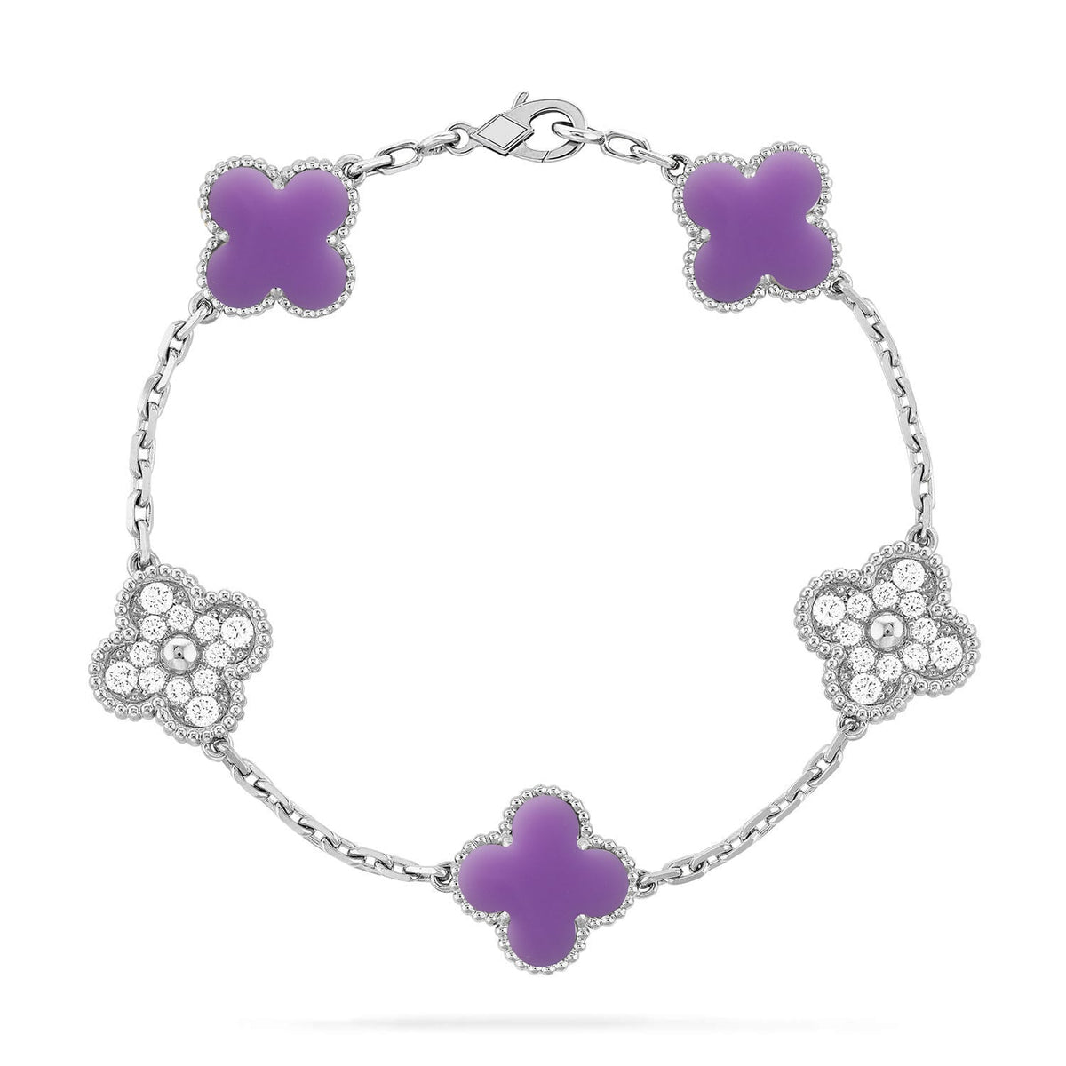 [Garvey ]CLOVER 5 MOTIF LIGHT PURPLE BRACELET COLLECTION