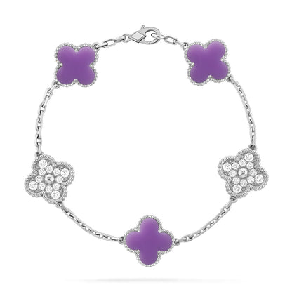 [Garvey ]CLOVER 5 MOTIF LIGHT PURPLE BRACELET COLLECTION