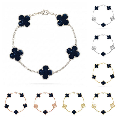 [Garvey]LUCKY CLOVER 5-MOTIF BRACELET - PIETERSITE COLLECTION