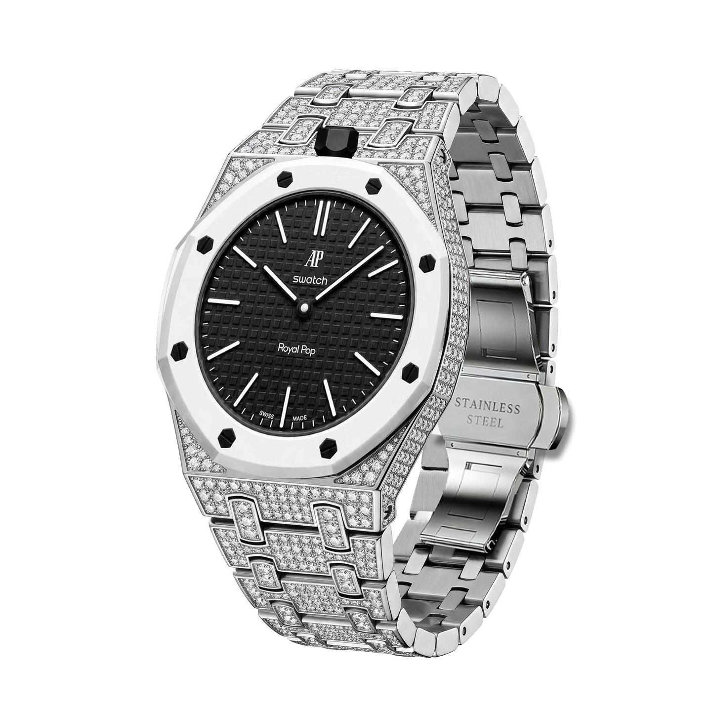 [Garvey]Royal Oak Pop Exclusive Bioceramic Case & Bioceramic Strap Full Diamond