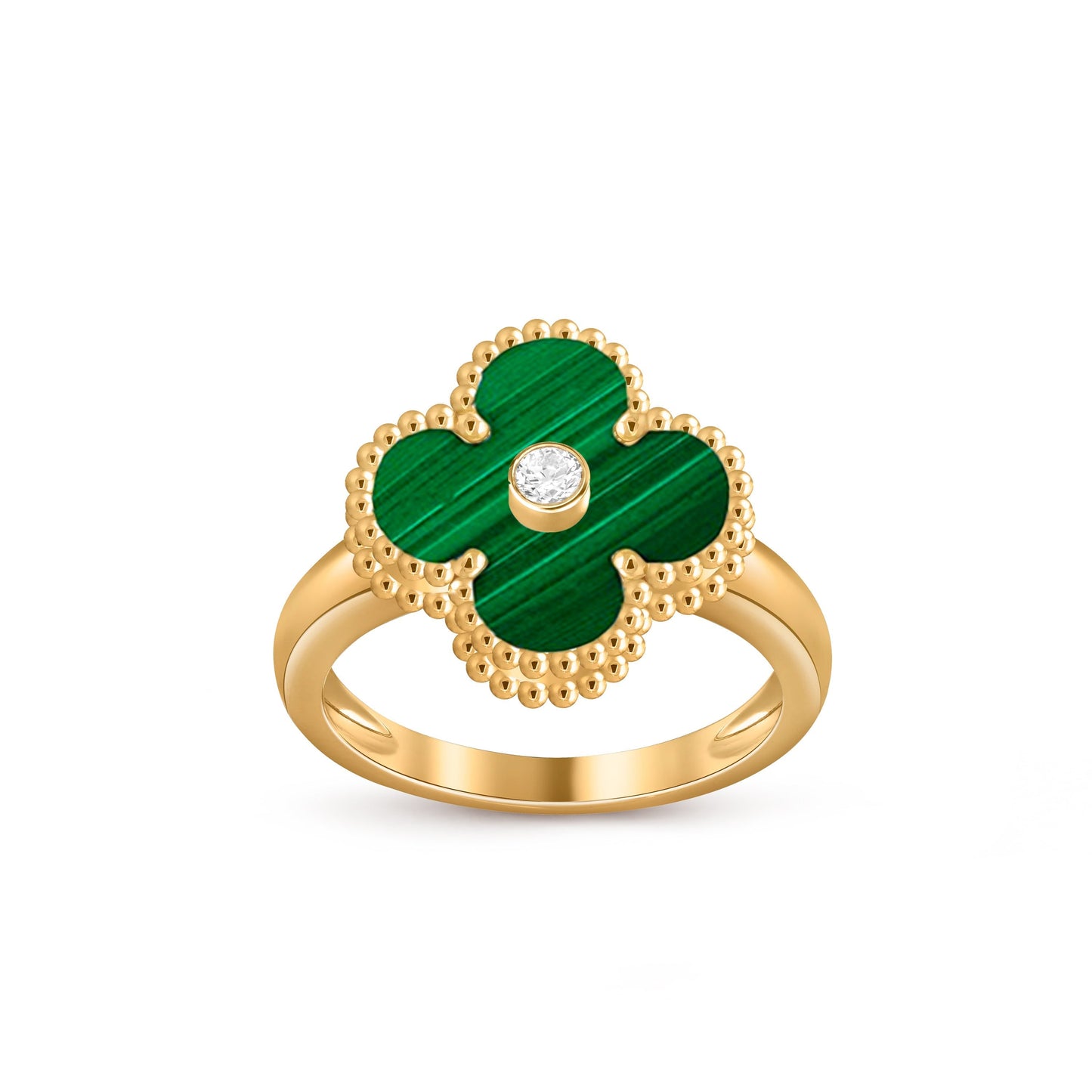 [Garvey]LUCKY CLOVER DIAMOND-ACCENT GOLD RING COLLECTION