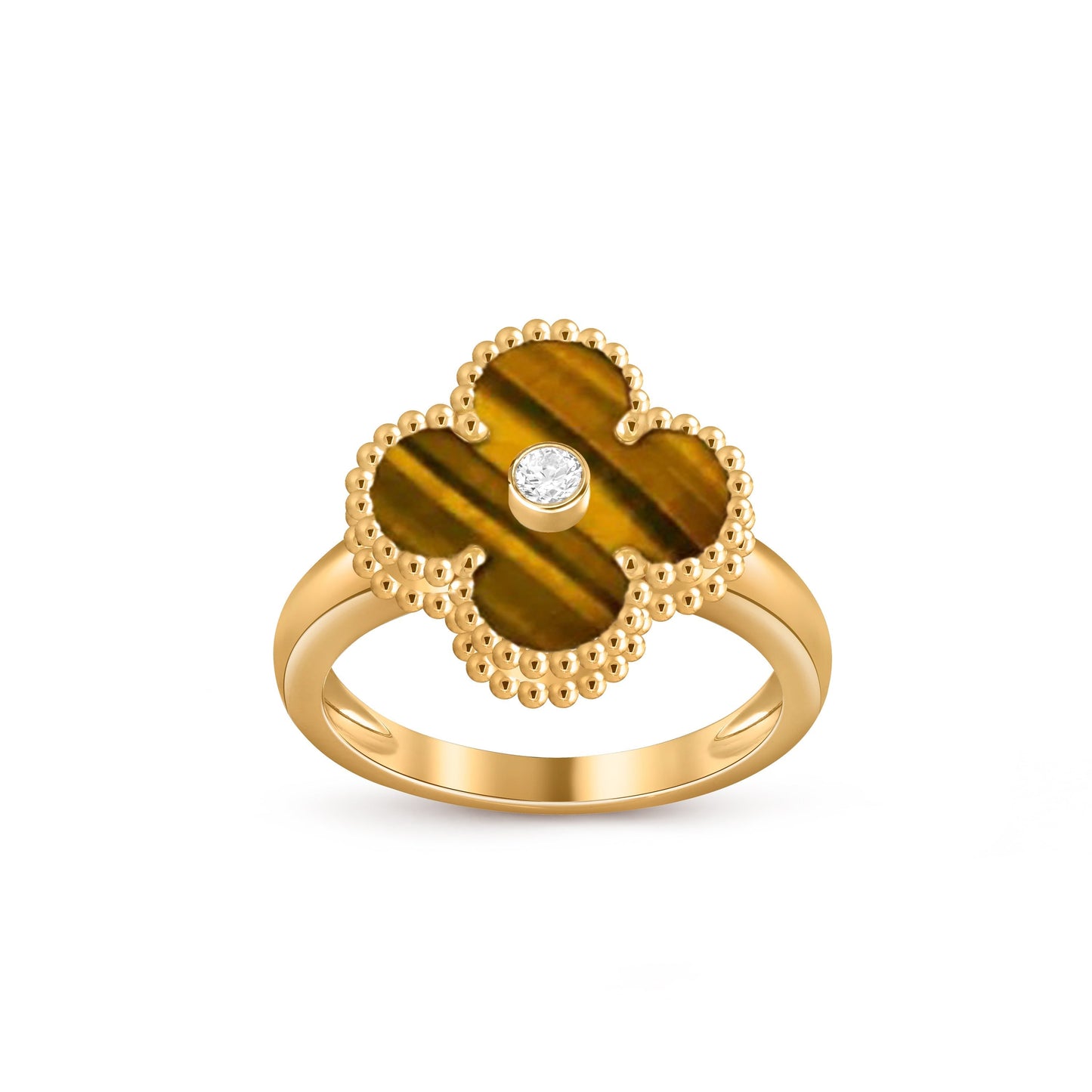 [Garvey]LUCKY CLOVER DIAMOND-ACCENT GOLD RING COLLECTION