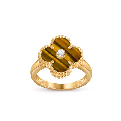 [Garvey]LUCKY CLOVER DIAMOND-ACCENT GOLD RING COLLECTION