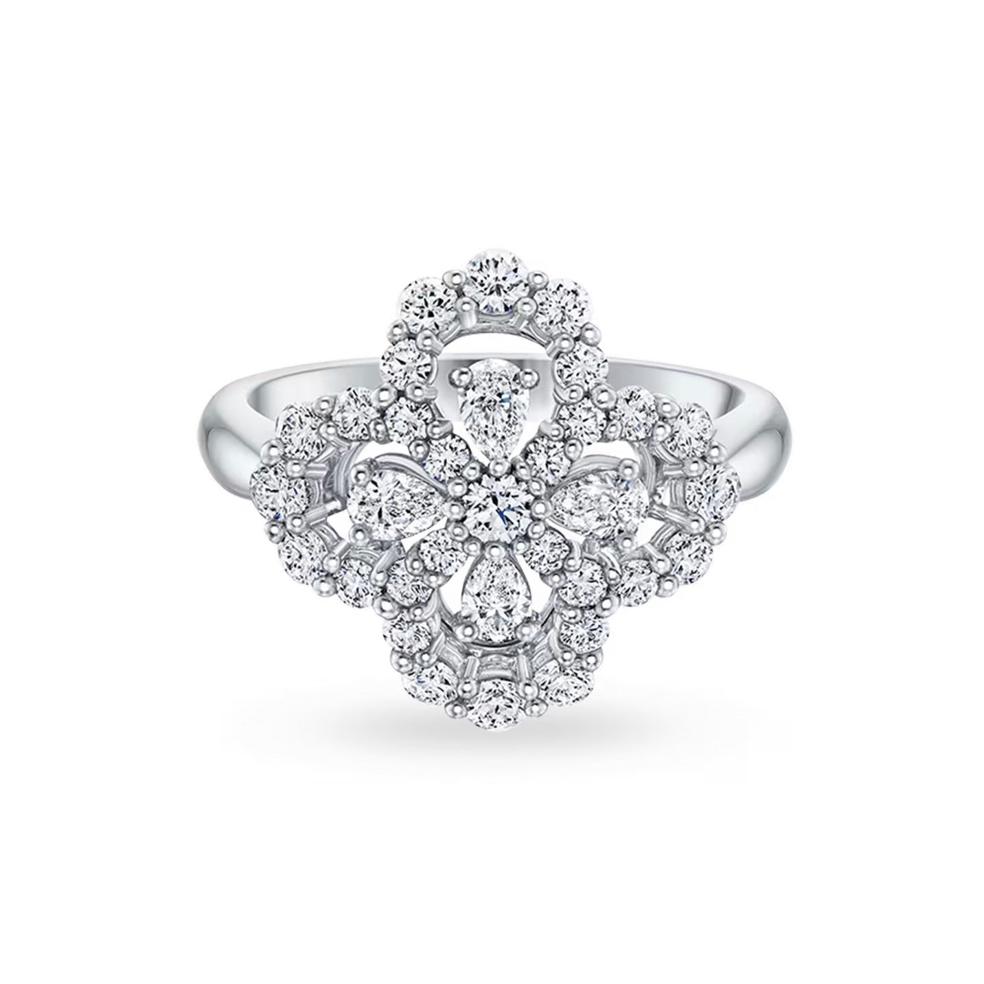 [Garvey]LOOP RING FULL MOTIF DIAMOND 16MM SILVE