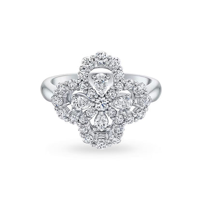 [Garvey]LOOP RING FULL MOTIF DIAMOND 16MM SILVE