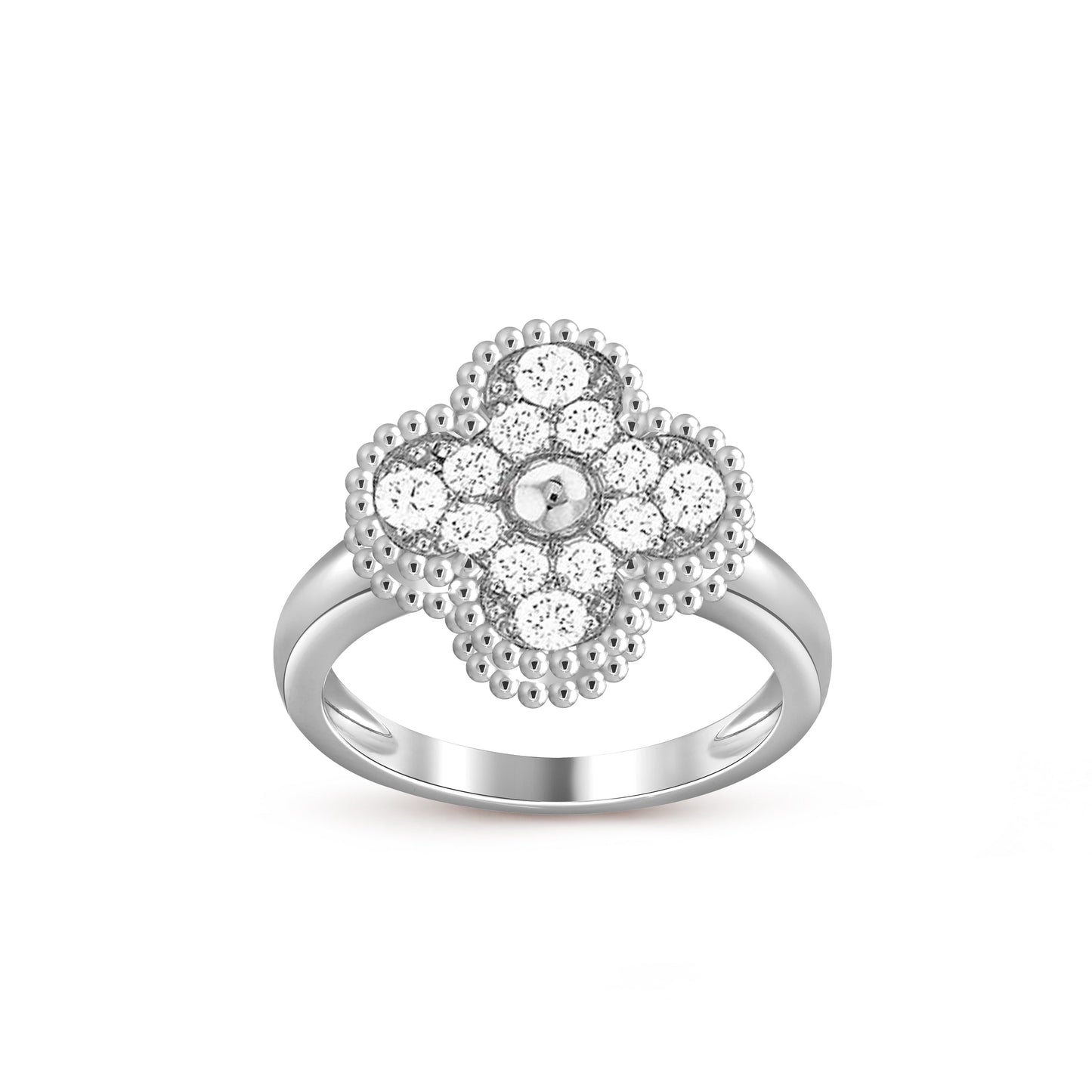 [Garvey]LUCKY CLOVER VINTAGE WHITE GOLD RING COLLECTION