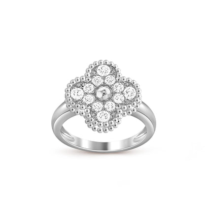 [Garvey]LUCKY CLOVER VINTAGE WHITE GOLD RING COLLECTION
