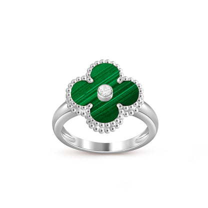 [Garvey]LUCKY CLOVER DIAMOND-ACCENT WHITE GOLD RING COLLECTION