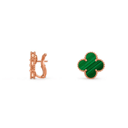 [Garvey]15MM CLOVER FLOWER STUD EARRINGS ROSE GOLD COLLECTION