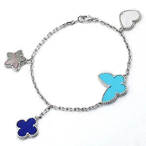 [Garvey ]LUCKY SPRING SILVER BRACELET 4 MOTIF