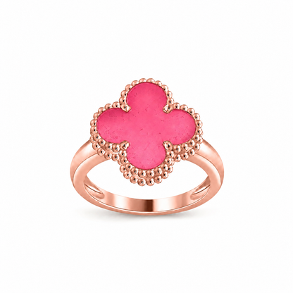 [Garvey]NEW CLOVER PINK ENAMEL RINGS