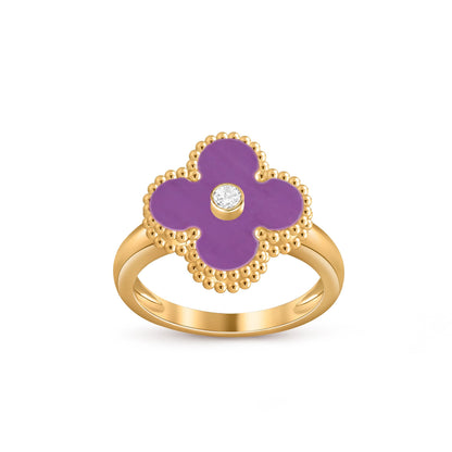 [Garvey]LUCKY CLOVER DIAMOND-ACCENT GOLD RING COLLECTION