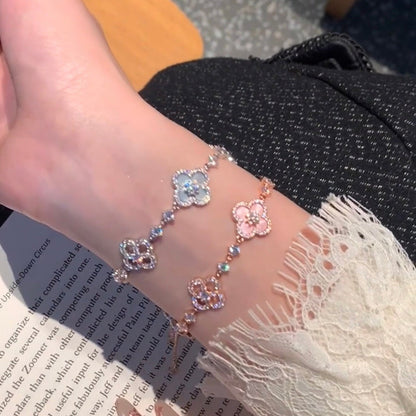 [Garvey ]CLOVER 5 MOTIF PINK BLUE RED WHITE BRACELET
