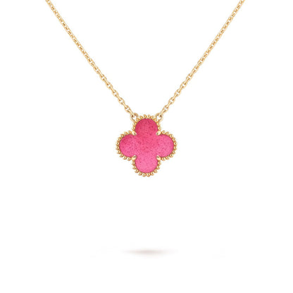 [Garvey] NEW CLOVER 15MM PINK ENAMEL NECKLACE