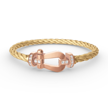[Garvey ]FORCE LARGE HORSESHOE HALF DIAMOND BRACELET ROSE GOLD