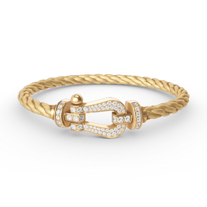 [Garvey ]FORCE LARGE HORSESHOE FULL DIAMOND BRACELET GOLD