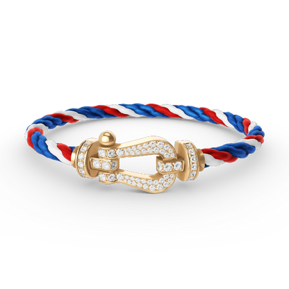 [Garvey ]FORCE LARGE HORSESHOE FULL DIAMOND BRACELET GOLD