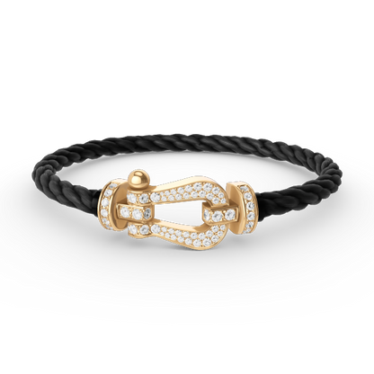 [Garvey ]FORCE LARGE HORSESHOE FULL DIAMOND BRACELET GOLD