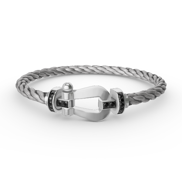 [Garvey ]FORCE LARGE HORSESHOE BLACK DIAMOND BRACELET SILVER