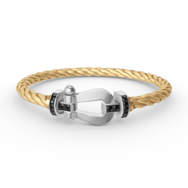 [Garvey ]FORCE LARGE HORSESHOE BLACK DIAMOND BRACELET SILVER