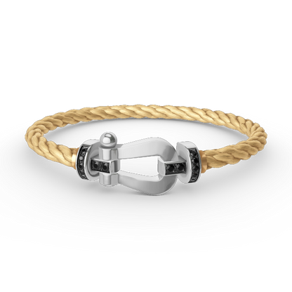 [Garvey ]FORCE LARGE HORSESHOE BLACK DIAMOND BRACELET SILVER