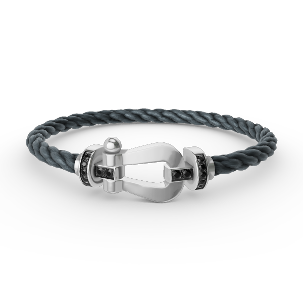 [Garvey ]FORCE LARGE HORSESHOE BLACK DIAMOND BRACELET SILVER