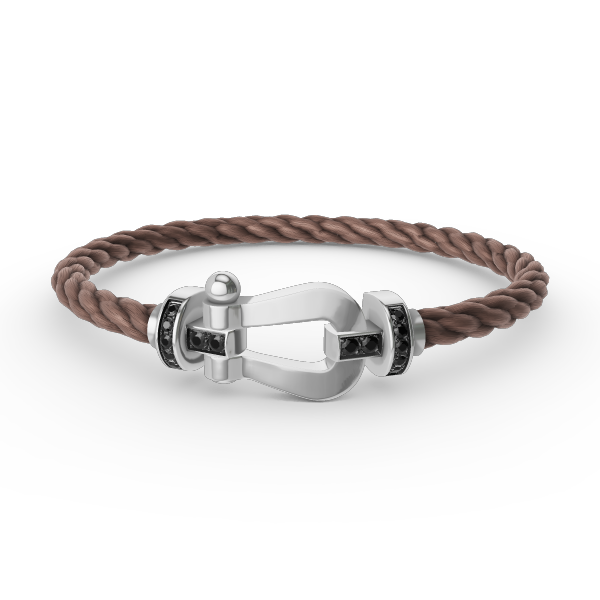 [Garvey ]FORCE LARGE HORSESHOE BLACK DIAMOND BRACELET SILVER