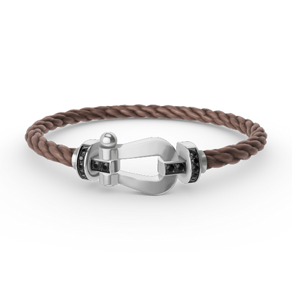 [Garvey ]FORCE LARGE HORSESHOE BLACK DIAMOND BRACELET SILVER