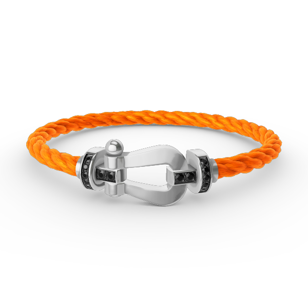 [Garvey ]FORCE LARGE HORSESHOE BLACK DIAMOND BRACELET SILVER