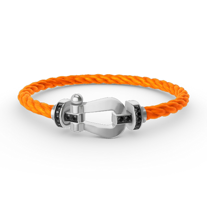 [Garvey ]FORCE LARGE HORSESHOE BLACK DIAMOND BRACELET SILVER
