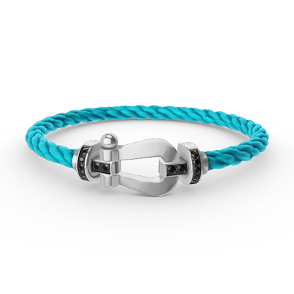 [Garvey ]FORCE LARGE HORSESHOE BLACK DIAMOND BRACELET SILVER