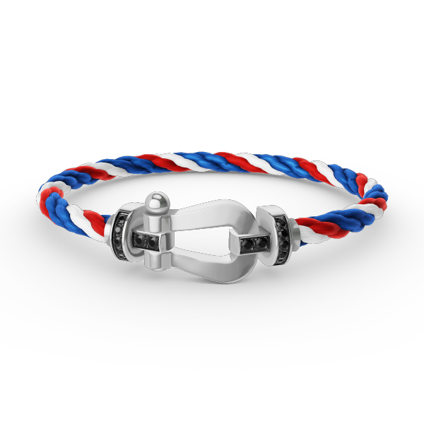 [Garvey ]FORCE LARGE HORSESHOE BLACK DIAMOND BRACELET SILVER