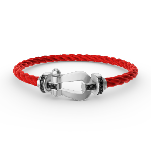 [Garvey ]FORCE LARGE HORSESHOE BLACK DIAMOND BRACELET SILVER