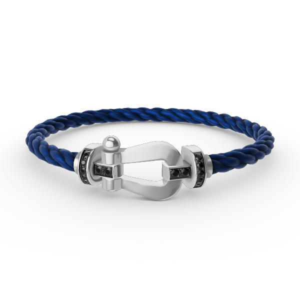 [Garvey ]FORCE LARGE HORSESHOE BLACK DIAMOND BRACELET SILVER