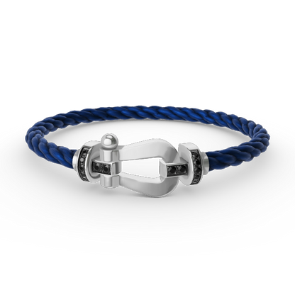 [Garvey ]FORCE LARGE HORSESHOE BLACK DIAMOND BRACELET SILVER