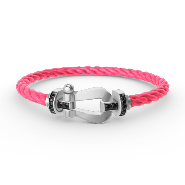 [Garvey ]FORCE LARGE HORSESHOE BLACK DIAMOND BRACELET SILVER