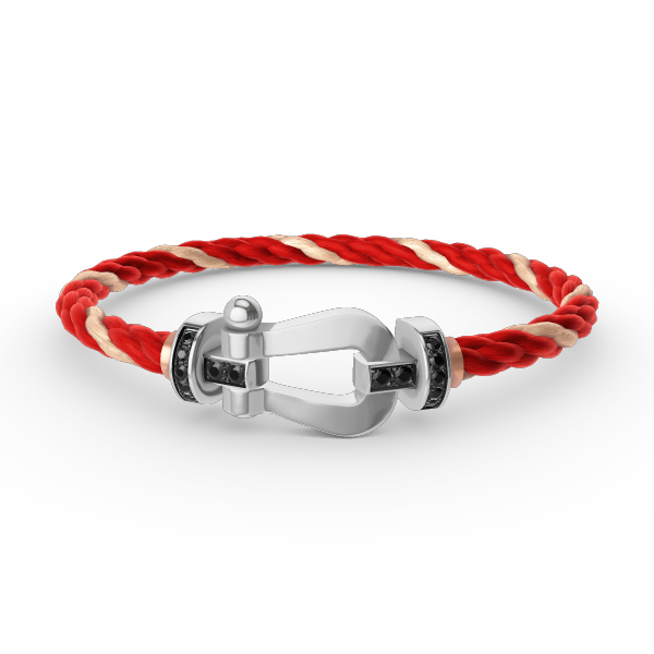 [Garvey ]FORCE LARGE HORSESHOE BLACK DIAMOND BRACELET SILVER