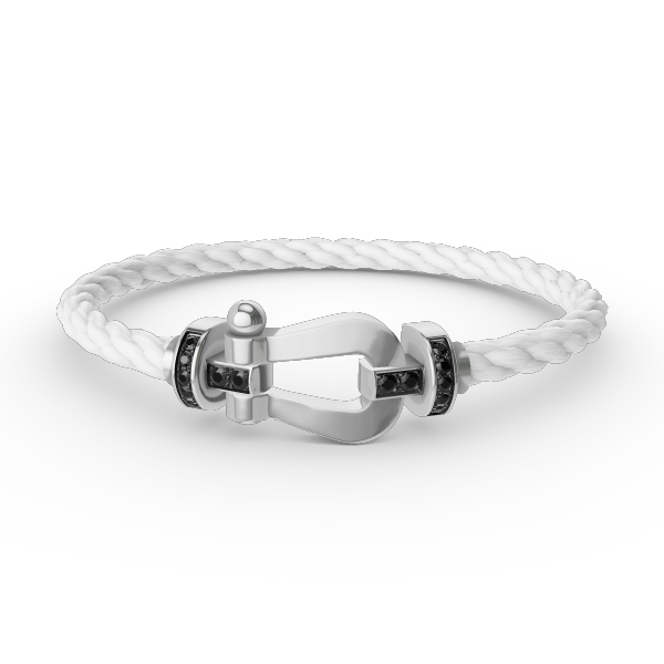[Garvey ]FORCE LARGE HORSESHOE BLACK DIAMOND BRACELET SILVER