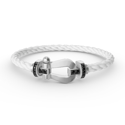 [Garvey ]FORCE LARGE HORSESHOE BLACK DIAMOND BRACELET SILVER
