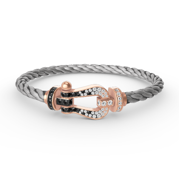 [Garvey ]FORCE LARGE HORSESHOE BLACK WHITE DIAMOND BRACELET ROSE GOLD