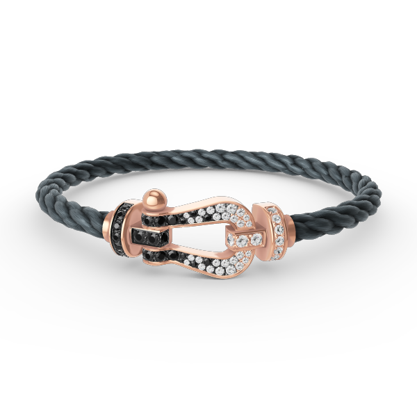 [Garvey ]FORCE LARGE HORSESHOE BLACK WHITE DIAMOND BRACELET ROSE GOLD