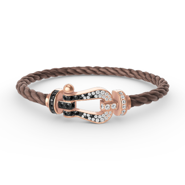 [Garvey ]FORCE LARGE HORSESHOE BLACK WHITE DIAMOND BRACELET ROSE GOLD
