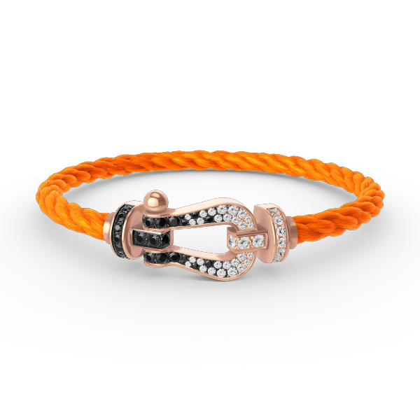 [Garvey ]FORCE LARGE HORSESHOE BLACK WHITE DIAMOND BRACELET ROSE GOLD
