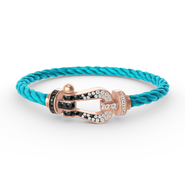 [Garvey ]FORCE LARGE HORSESHOE BLACK WHITE DIAMOND BRACELET ROSE GOLD